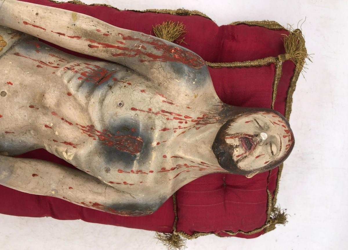 Colonial Sculpture Of Jesus Christ Lying In Corn Dough - Mexico, 17th - 18th Century-photo-2