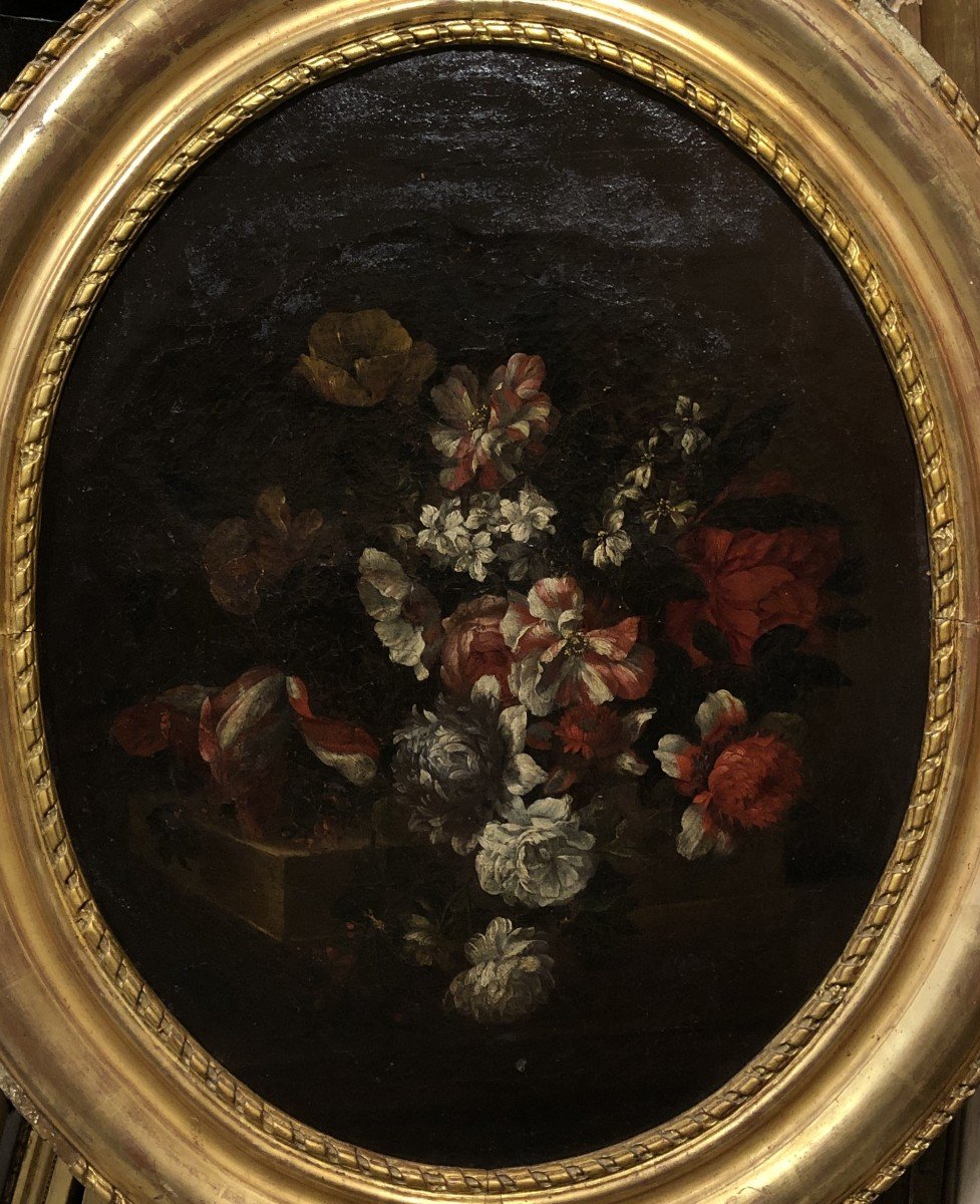 Benito Espinós (1748-1818), Workshop Of - Oval Bouquet-photo-2