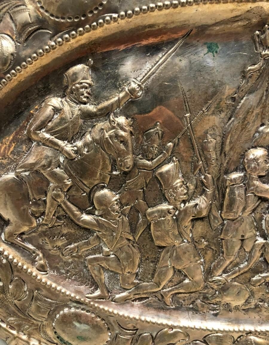 19th Century Silver Tray With Napoleonic Scene – France, 19th Century-photo-3