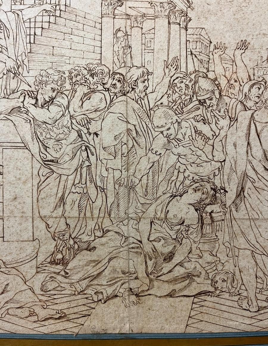 Drawing On The Death Of Lucrecia, - French School, 17th Century-photo-2