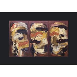 Cristina Penadès (1961) - Monumental Expressionist Triptych