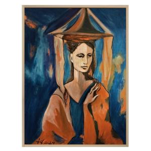 école Espagnole Moderne - Tête De Femme De Majorque (d'après Picasso)