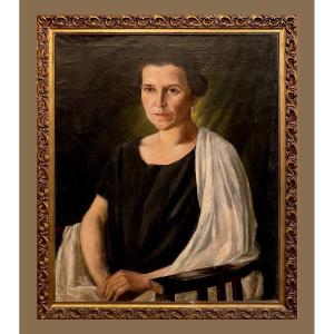 German School (1930s) - Portrait Of A Woman Dressed As A Roman Matron