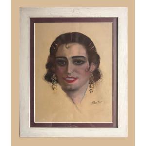 Federico Beltrán Massés (1885-1949) - Magnifique Pastel Transformiste