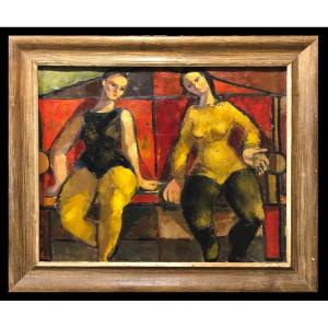 école Cubiste (1950s) - Deux Femmes