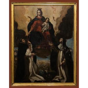 école Italienne (xviième) - Sacra Conversazione Avec Des Saints Dominicains