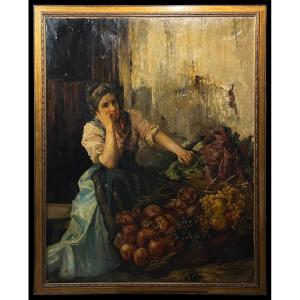 Carlota Fereal Y De Ferrari (c.1880-1965) - La Marchande De Fruits