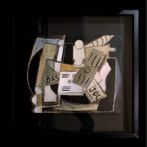 école Espagnole Contemporaine - étonnante Nature Morte Cubiste