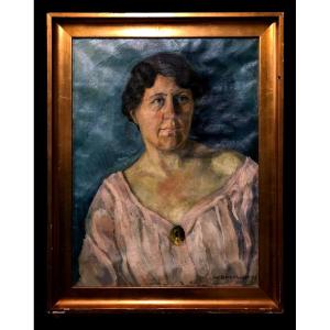 Hans Christian Barenholdt (1890-1976) - Portrait d'Une Dame En Chemise De Nuit 