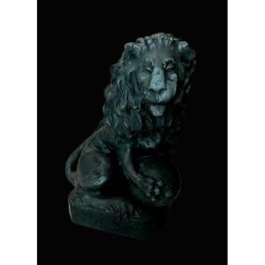 Large Spanish Terracotta Lion Throne - Spain, 19th Century