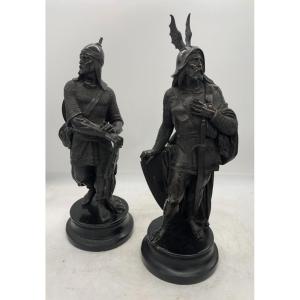 Paire De Sculptures En Bronze – école Romantique Française, XIXème