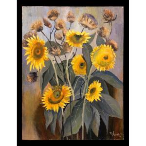 Michel Sanchis (1922-2018) - Sunflowers And Thistles