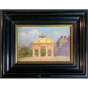 Paris: Louvre Museum And Arc De Triomphe Du Carrousel By García Ramón (1876 - 1958) - Espa XIX