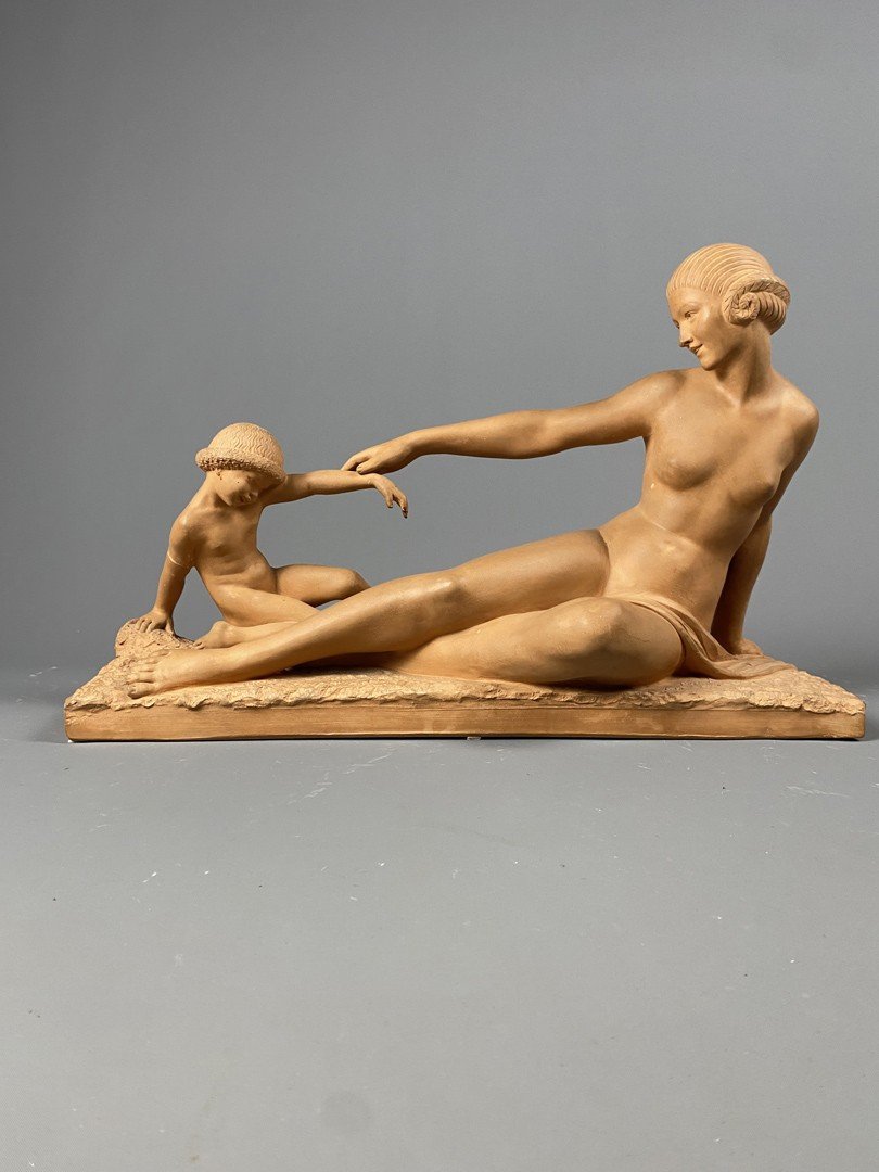 Art Deco Terracotta Group By Marcel Bouraine