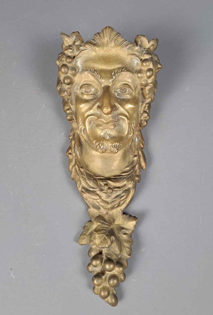 Head Of Bacchus In Natural Bronze.