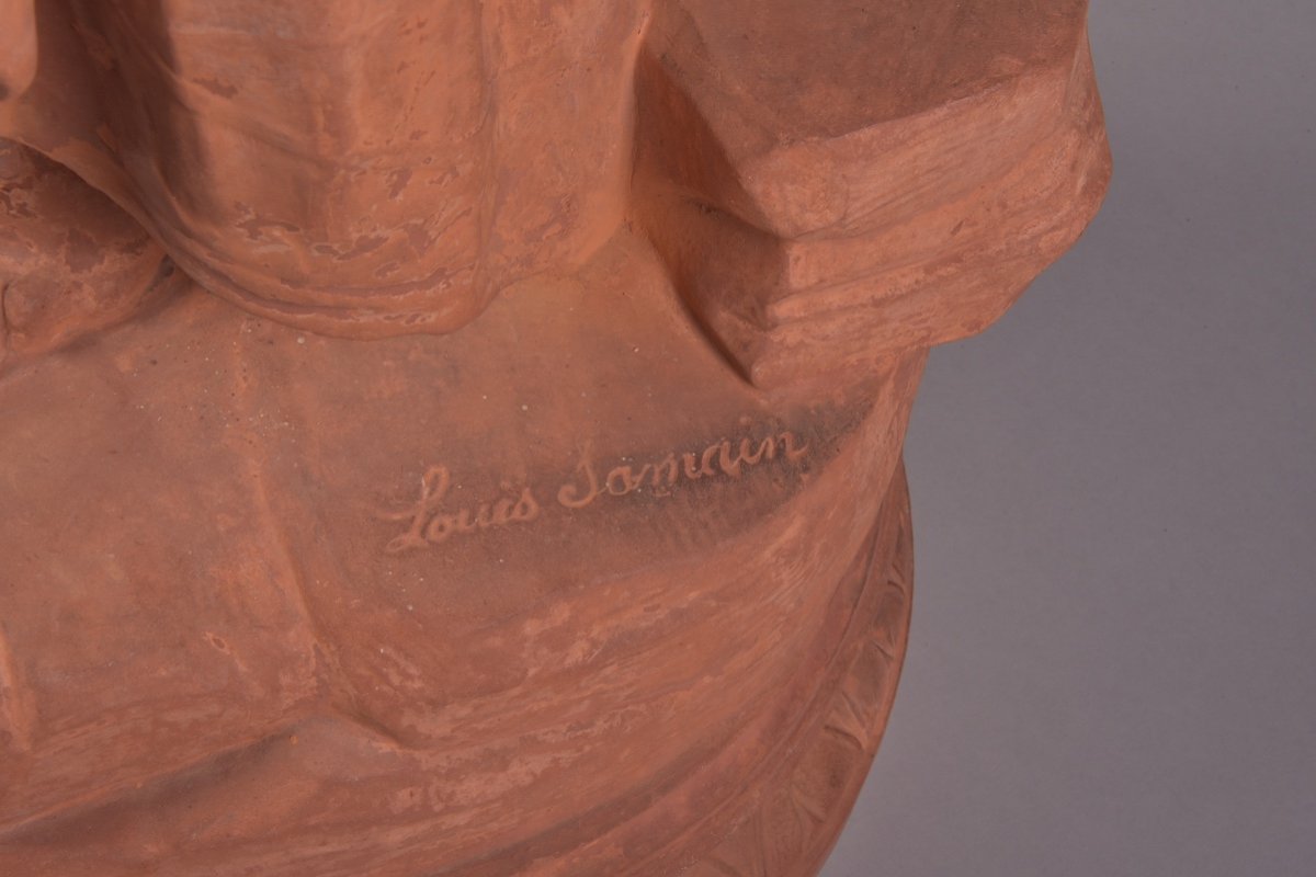 Louis Samain (belgium, 1834 - 1901), Large Female Sculpture In Terracotta-photo-3