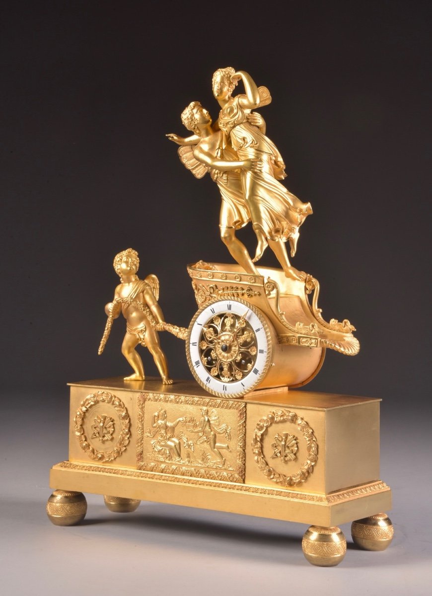 A Rare French Empire Period “chariot Clock“, Ca. 1805-1810-photo-2