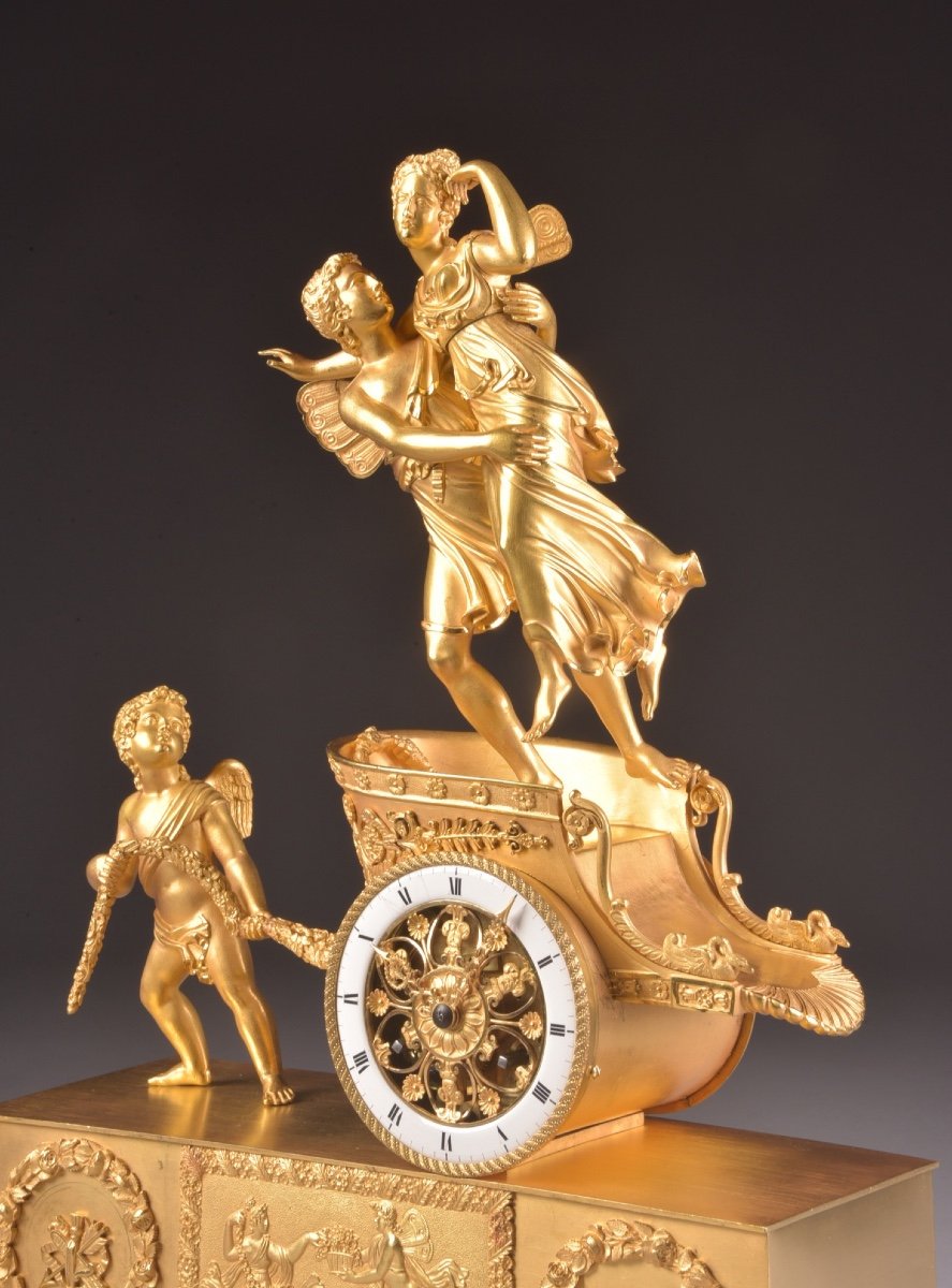 A Rare French Empire Period “chariot Clock“, Ca. 1805-1810-photo-3