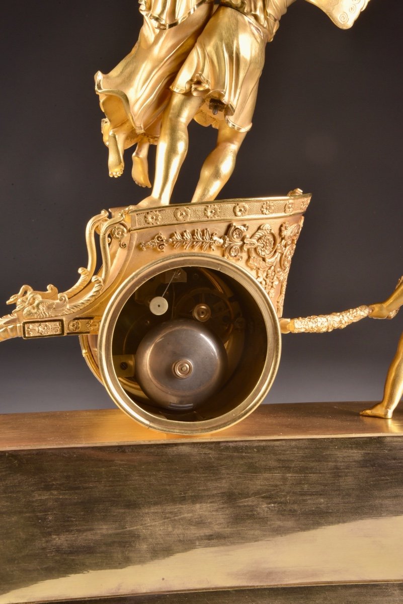 A Rare French Empire Period “chariot Clock“, Ca. 1805-1810-photo-4