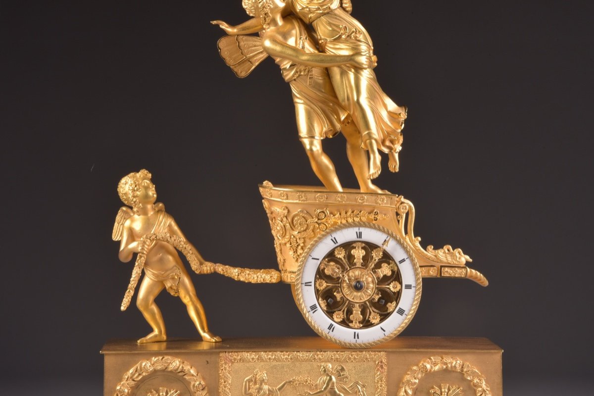 A Rare French Empire Period “chariot Clock“, Ca. 1805-1810-photo-6