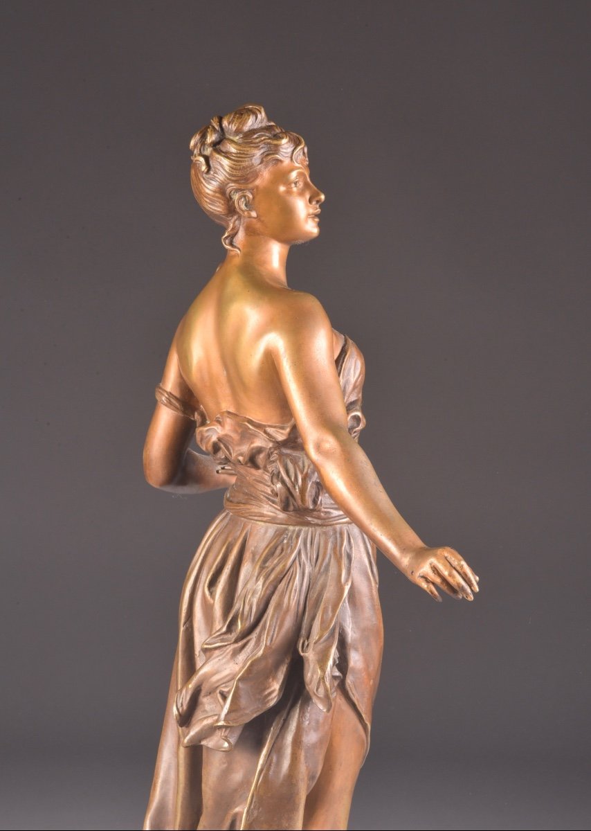 Marcel Debut (french, 1865 - 1933) , Une belle statue d'une artiste féminine, Peintre-photo-3