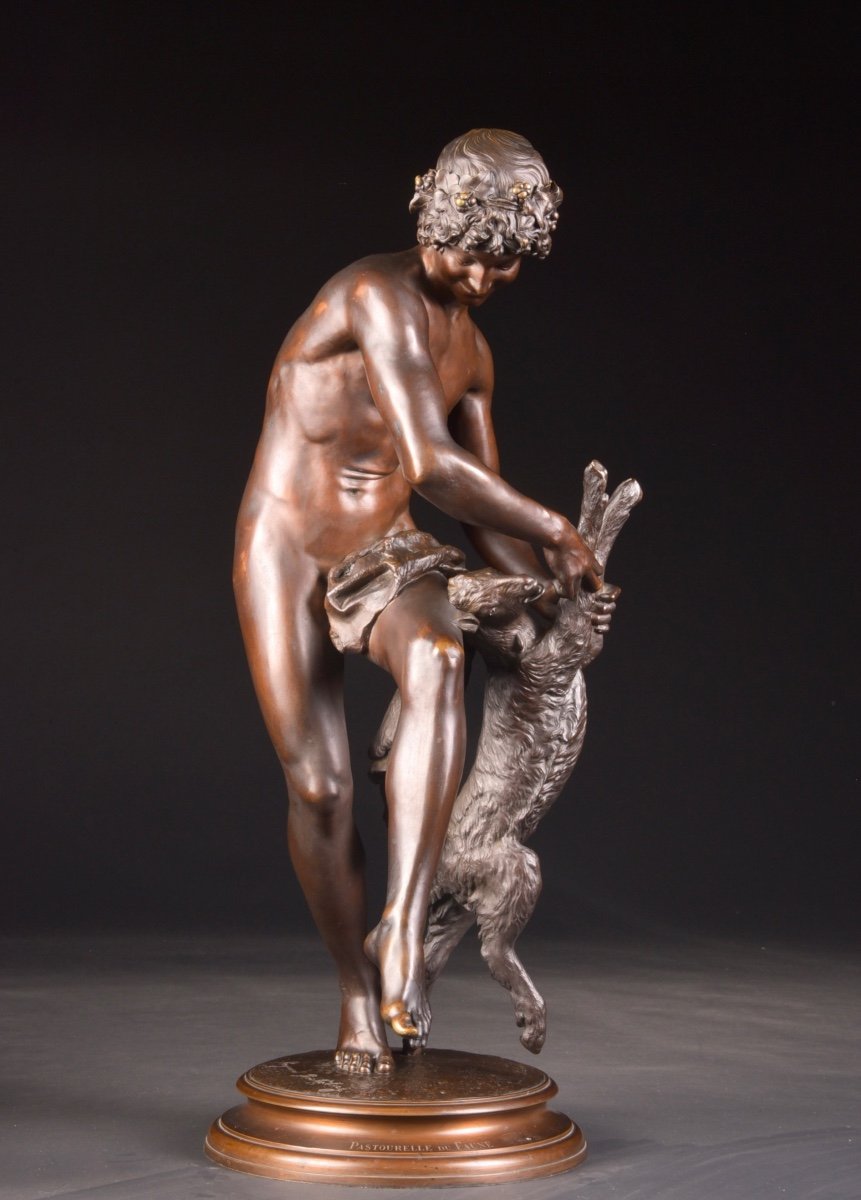 Bacchus Playing With Goat - Raymond Barthelemy (1833-1902)