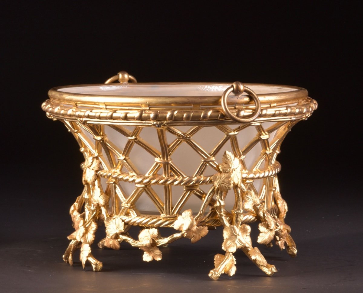 A Large Gilt-bronze Jardinière By Maison Alphonse Giroux A Paris, Ca. 1860-photo-2