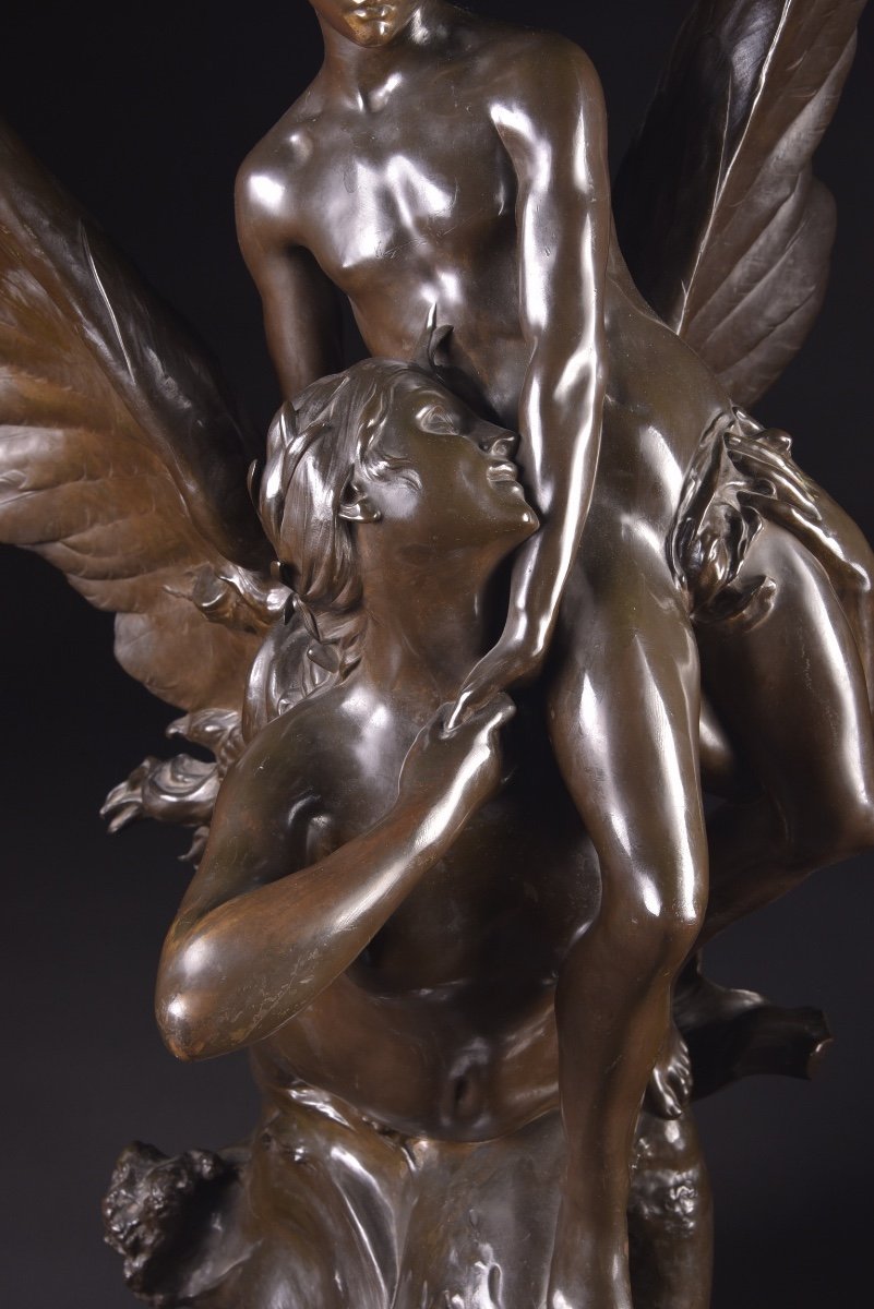 Une Grande ( 96 Cm) Rare Sculpture Sensuelle La Sirène Ou Allégorie De l'Amour - Denys Puech -photo-3