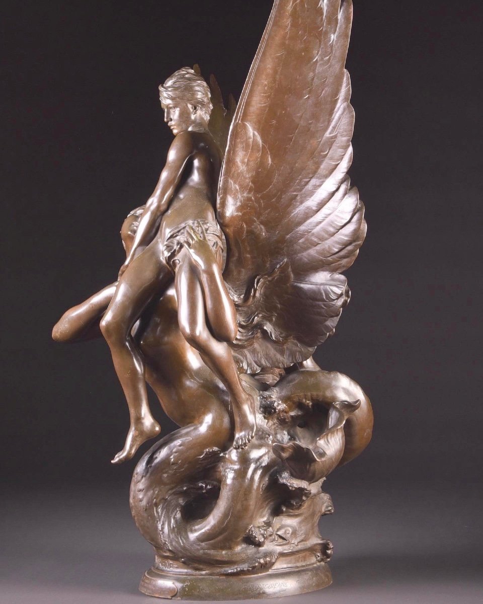 Une Grande ( 96 Cm) Rare Sculpture Sensuelle La Sirène Ou Allégorie De l'Amour - Denys Puech -photo-4