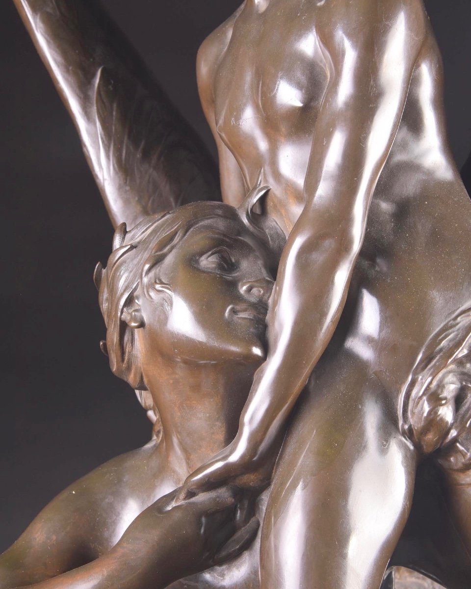 Une Grande ( 96 Cm) Rare Sculpture Sensuelle La Sirène Ou Allégorie De l'Amour - Denys Puech -photo-7