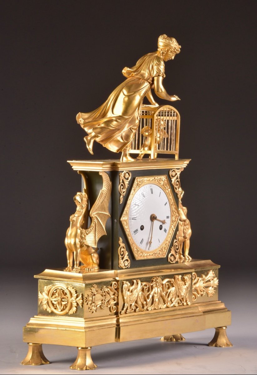 A Large Rare French Empire Clock With Venus And Cupid-photo-3