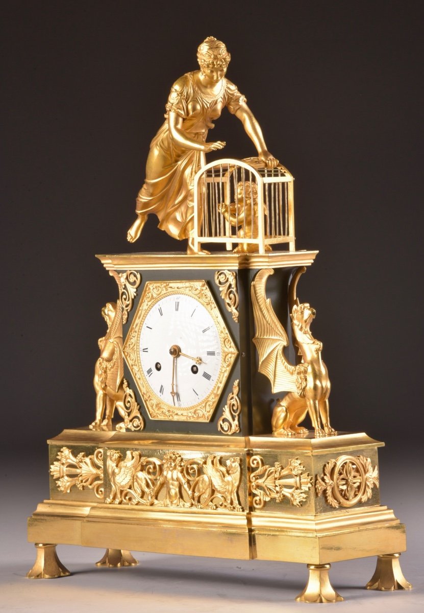 A Large Rare French Empire Clock With Venus And Cupid-photo-4