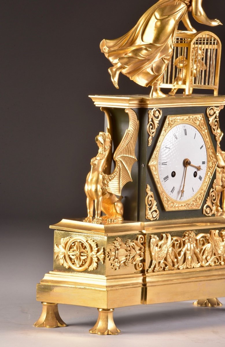 A Large Rare French Empire Clock With Venus And Cupid-photo-2