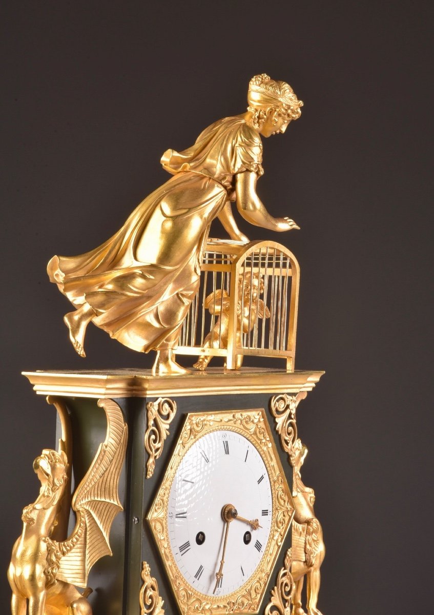 A Large Rare French Empire Clock With Venus And Cupid-photo-3