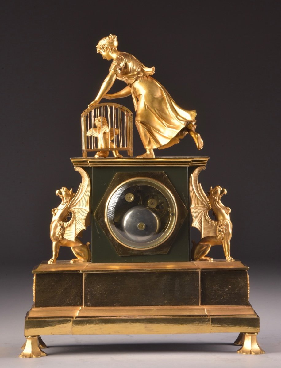 A Large Rare French Empire Clock With Venus And Cupid-photo-4