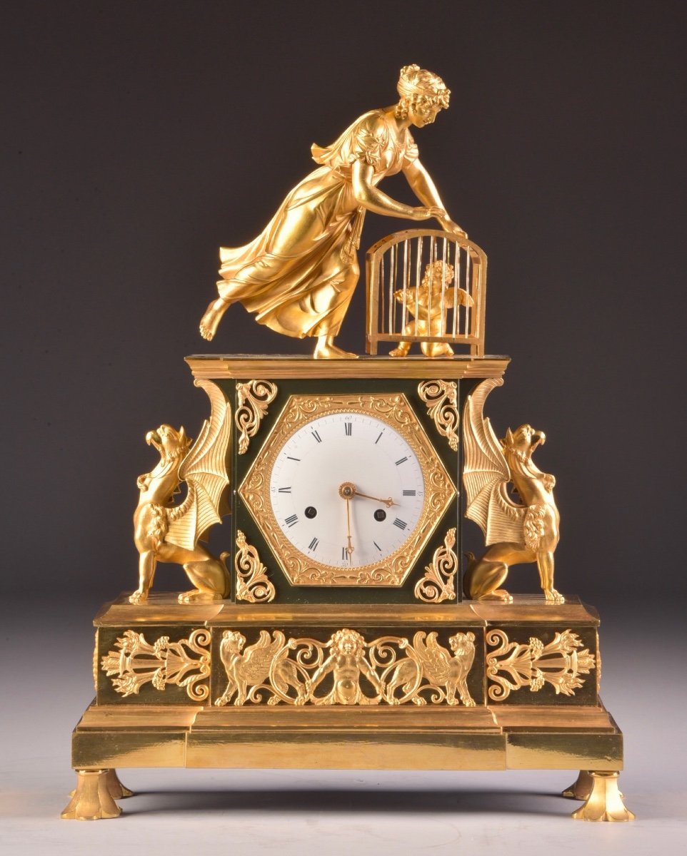 A Large Rare French Empire Clock With Venus And Cupid-photo-7