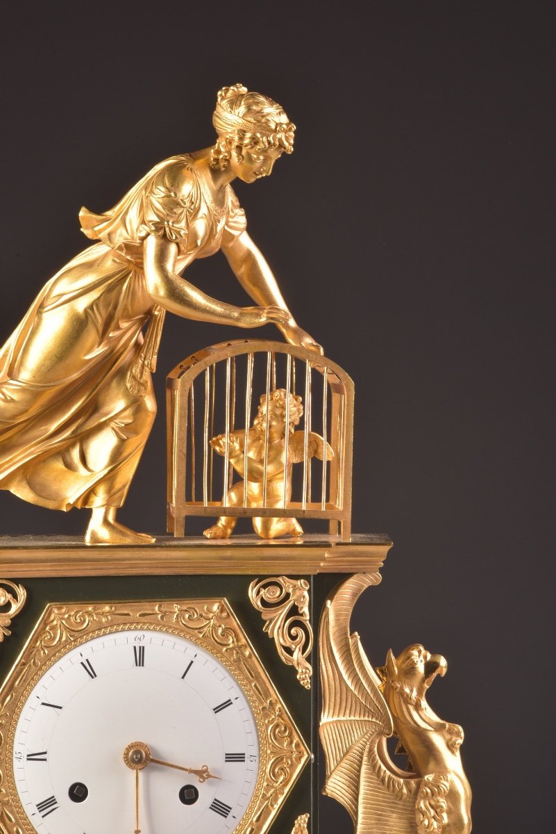 A Large Rare French Empire Clock With Venus And Cupid-photo-8