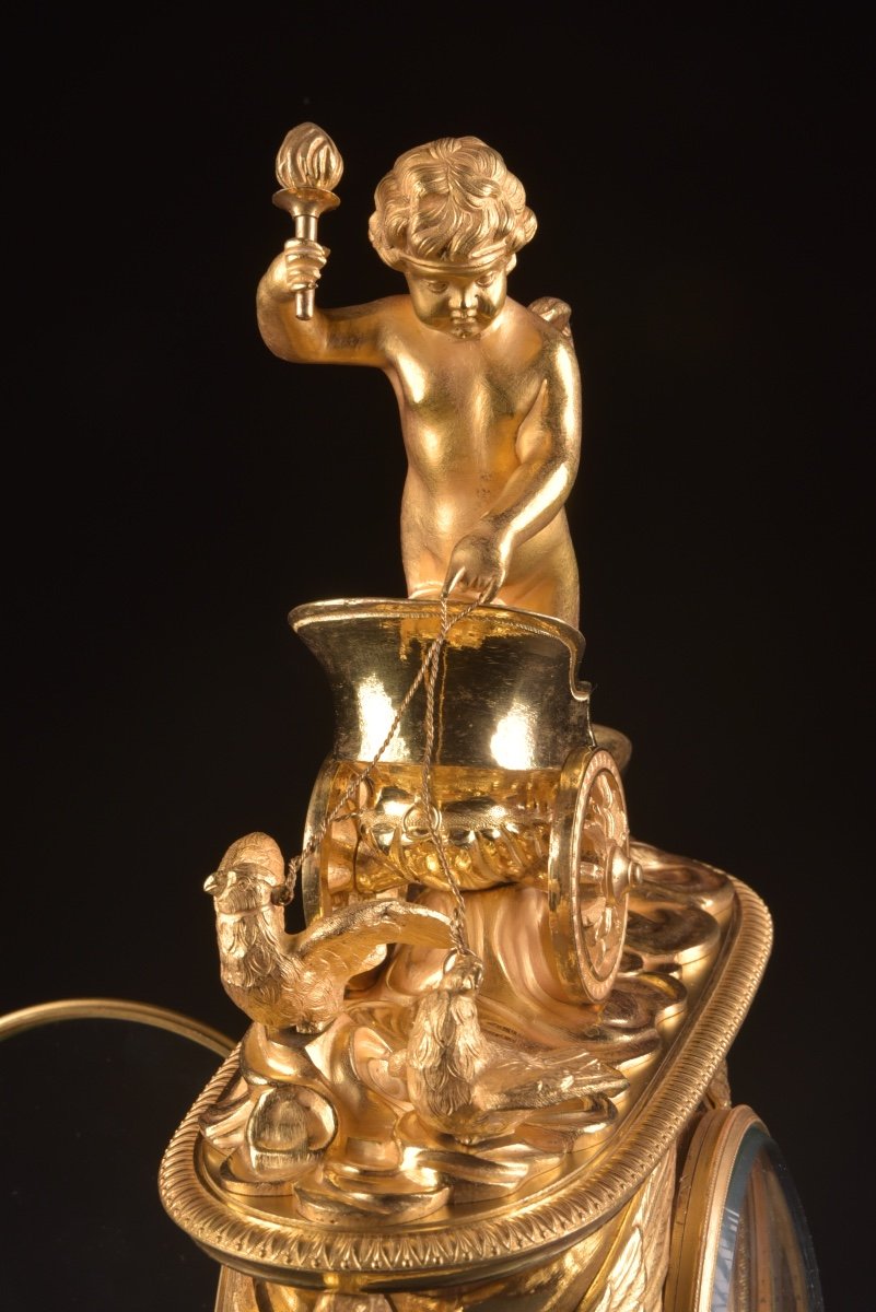 Exclusive Empire Vase Mantel Clock With Chariot -photo-2