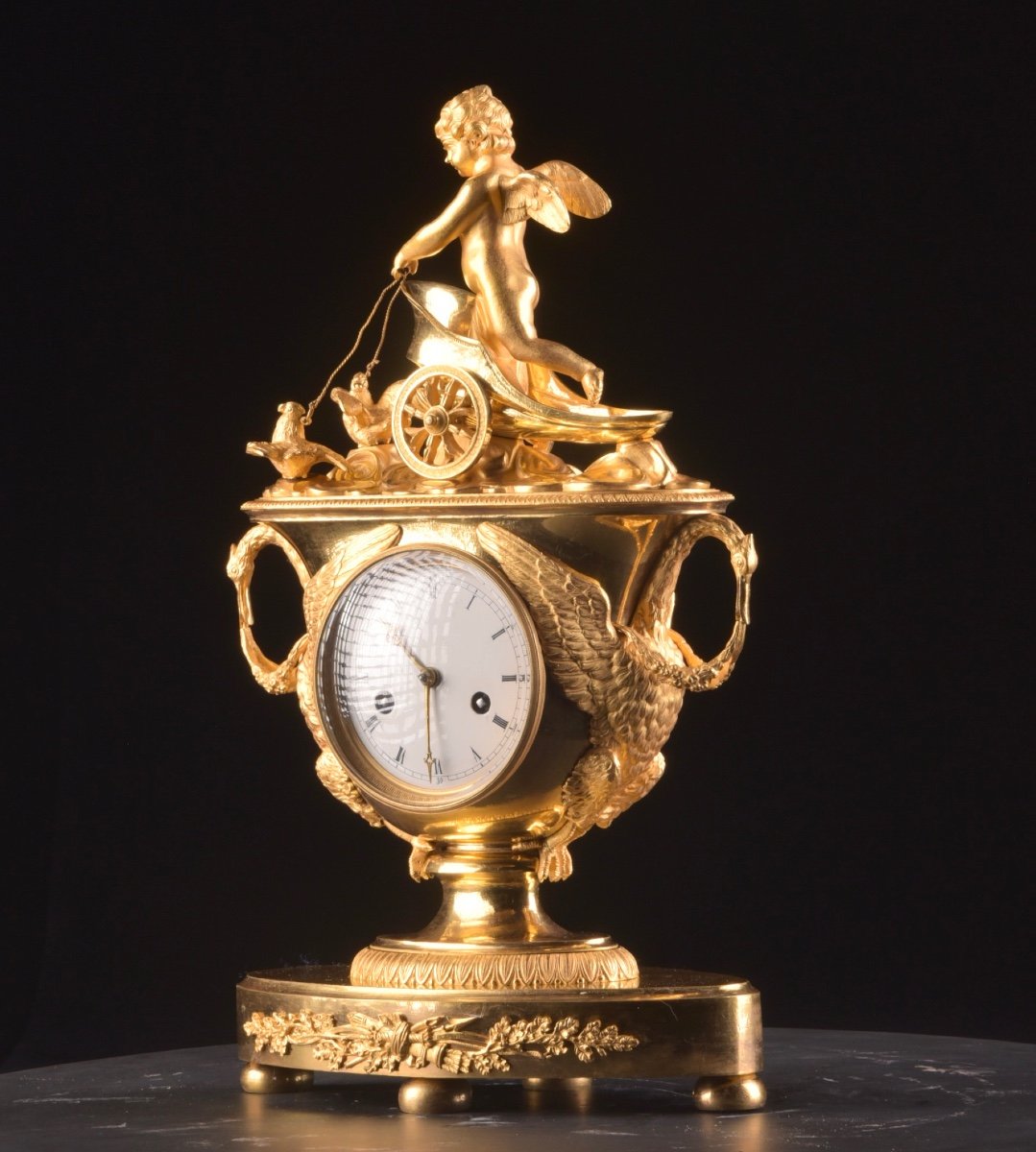 Exclusive Empire Vase Mantel Clock With Chariot -photo-4