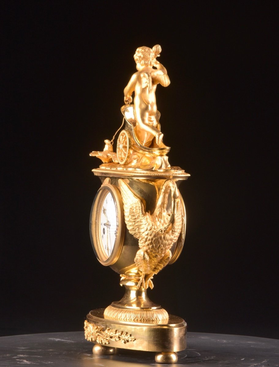 Exclusive Empire Vase Mantel Clock With Chariot -photo-1