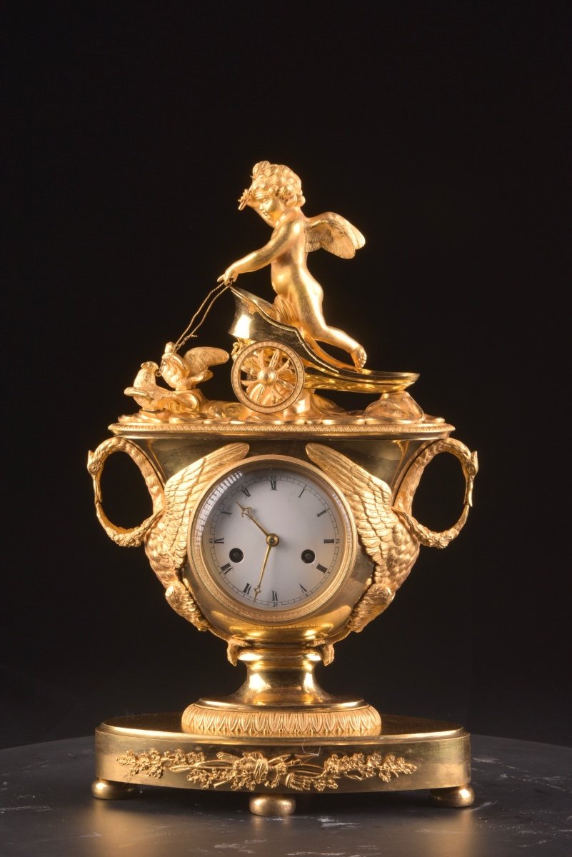 Exclusive Empire Vase Mantel Clock With Chariot -photo-4