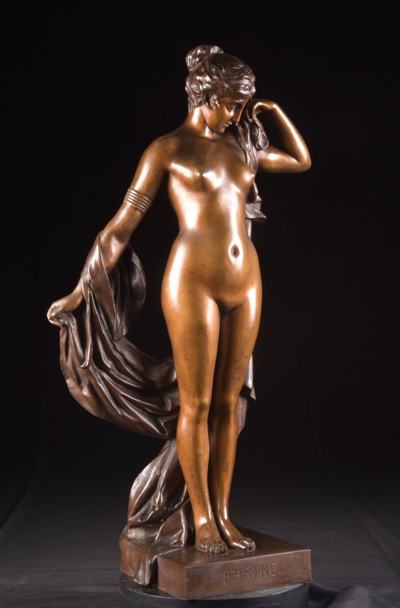 A Large France Bronze Sculpture, "phryne" By Pierre Campagne (1851-1910),  