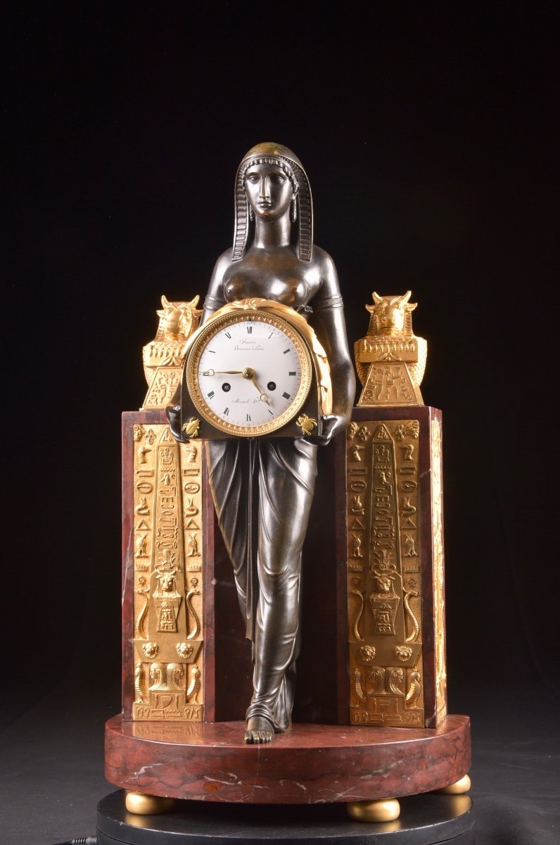 A Return From Egypt Clock, France Empire Mantel Clock, By Ravrio-photo-2