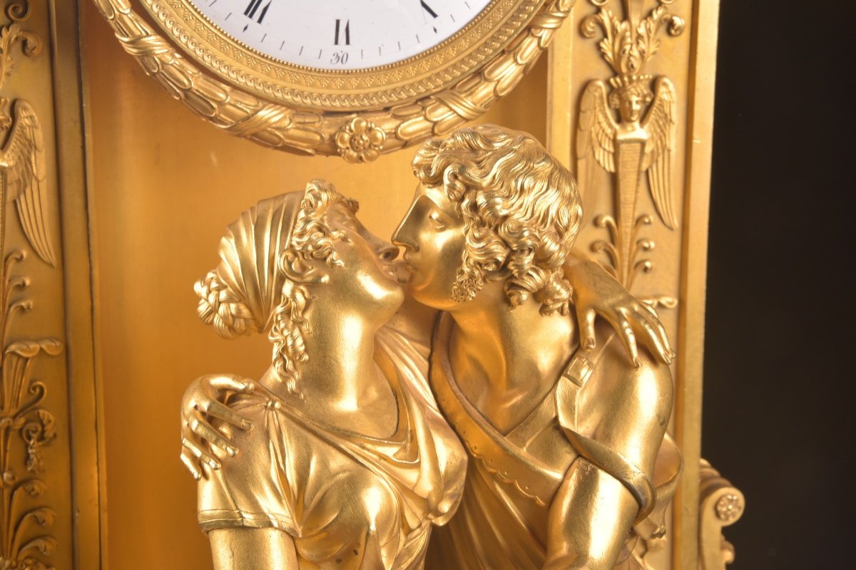 A Large Clock, "le Raccommodement", France Empire, Model By Claude Galle, 1800-1810-photo-7