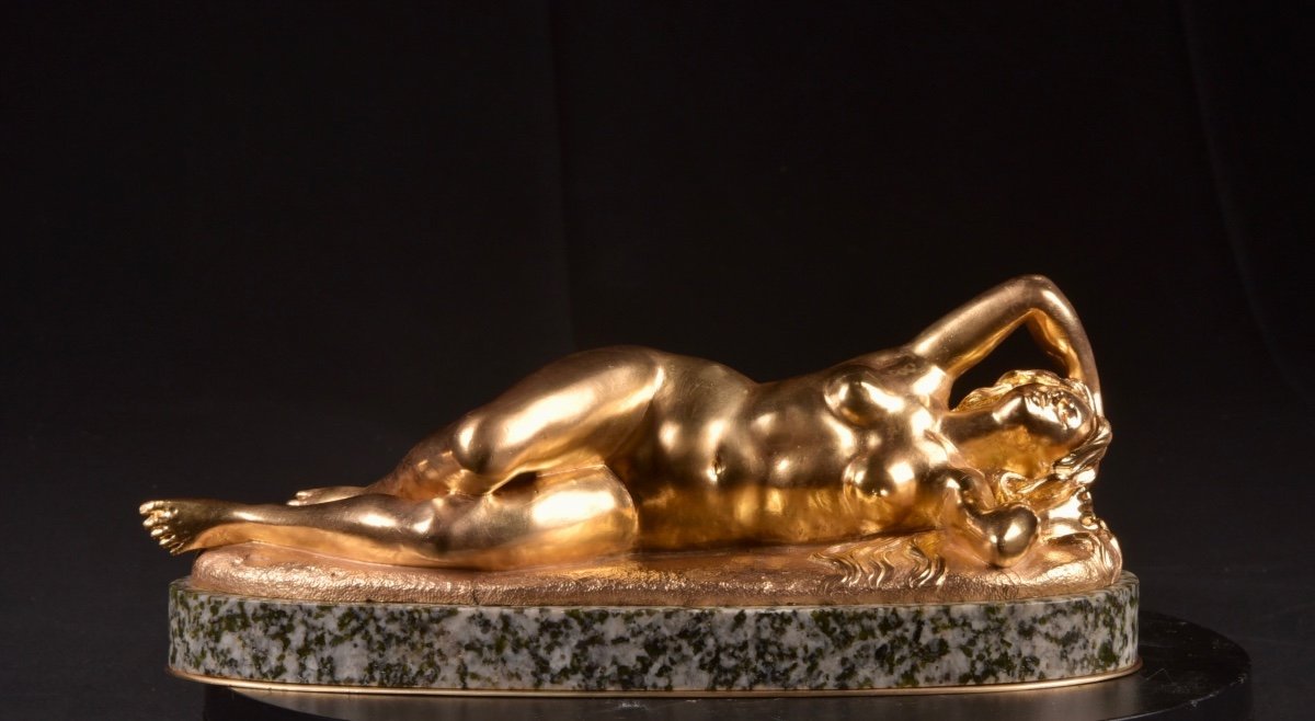 Laying Nude Lady By Alfred Morét (1853 Tours - 1913 Paris)-photo-8