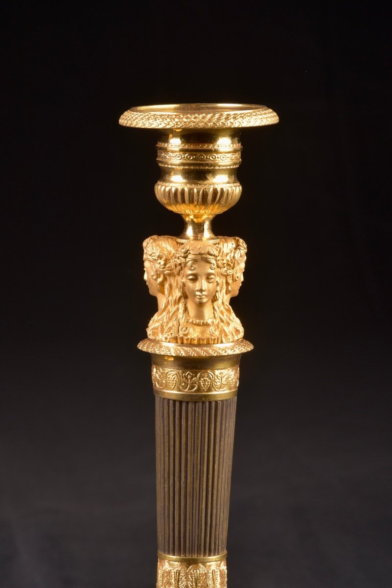 Pair Of Candlesticks Attributed To Claude Galle (1759-1815)-photo-3