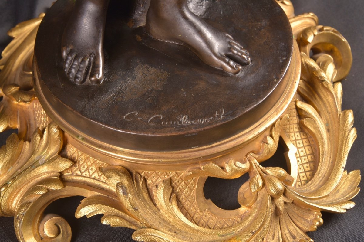 A Large Pair Of Bronze Nubian Orientalist Candelabra By Charles Cumberworth Ca.1850-photo-7