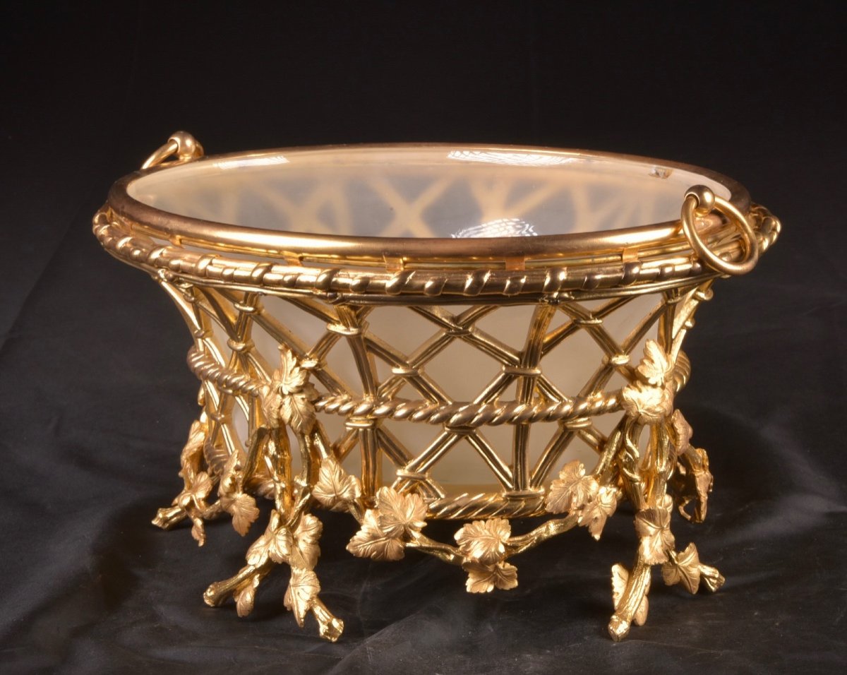 A Large Gilt Bronze Planter From Maison Alphonse Giroux A Paris, Ca. 1860-photo-2