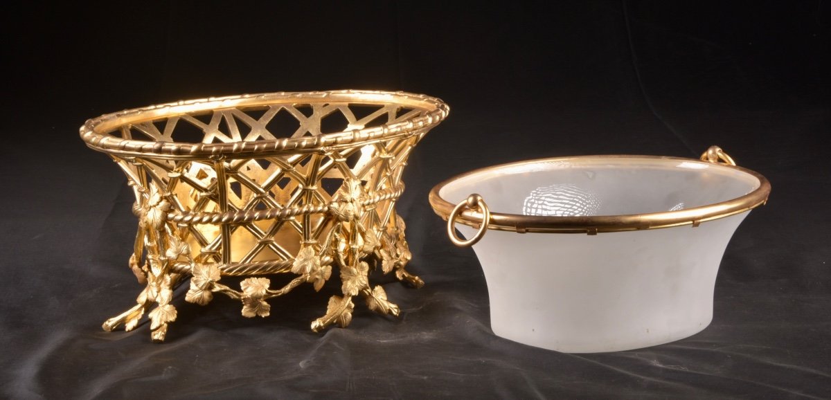 A Large Gilt Bronze Planter From Maison Alphonse Giroux A Paris, Ca. 1860-photo-4