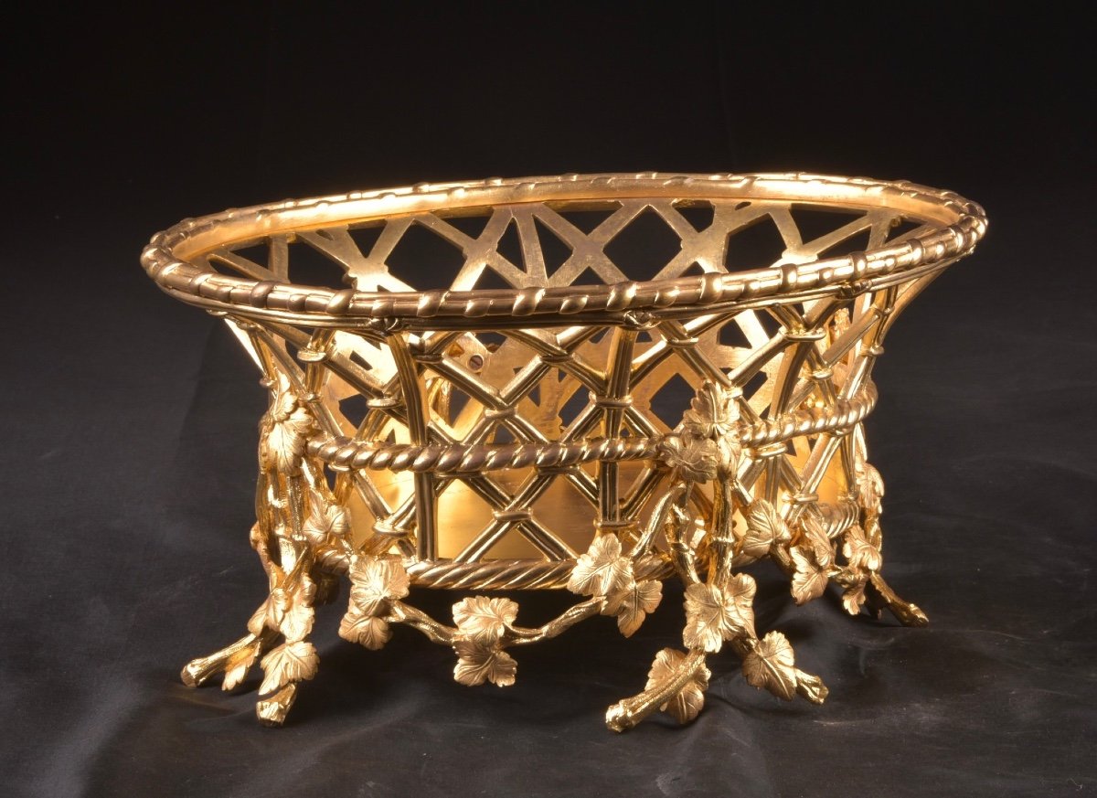 A Large Gilt Bronze Planter From Maison Alphonse Giroux A Paris, Ca. 1860-photo-2